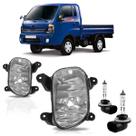 Kit Par Farol Milha Auxiliar Par Lâmpada Halógena Bongo 2004 2005 2006 207 2008 2009 2010 2011 2012 Lente Lisa Acrílico