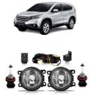 Kit Par Farol Milha Auxiliar Par Lâmpada Halógena CRV 2012 2013 2014 2015 Completo Lente Lisa Vidro