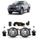 Kit Par Farol Milha Auxiliar Par Lâmpada Halógena L200 Triton 2006 2007 2008 2009 2010 2011 2012 2013 2014 2015 2016 2017 2018 Completo