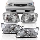 Kit Par Farol Toyota Corolla 1999 2000 2001 + Piscas