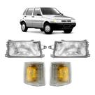 Kit Par Farol Vidro + Pisca Cristal Uno 91 96 97 98 99 A 03