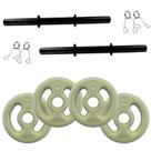 Kit Par Halteres Com Barras Oca 40cm + 8kg Em Anilhas (4x 2kg)