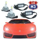 Kit Par Lâmpada Super Led Automotiva H3 6000 Lumens 12V 24V 40W 6000K