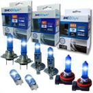 Kit par lâmpadas para farol alto baixo milha e lanterna h1 h7 h11 e t10 super branco shocklight duplo foco