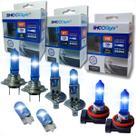 Kit par lâmpadas para farol alto baixo milha e lanterna h1 h7 h8 e t10 super branco shocklight duplo foco