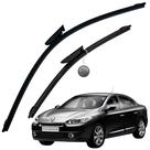 Kit Par Palheta Limpador Parabrisa Silicone VCLEAR Citroën C3 Aircross Renault Fluence 2011 a 2024 Design Flex Slim Anti Ruído