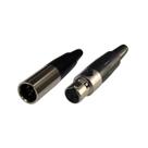 Kit Par Plug Mini XLR Macho e Fêmea 4 Pinos Profissional Kit Par Plug Mini XLR Macho e Fêmea 4 Pinos Profissional