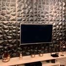 Kit Para (1m²) Placa 3D PVC 50x50 Revestimento de Parede Diamante Alto Revelo 4UN