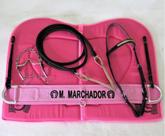 Kit Para Arreamento Rosa manta, peitoral, freio, redea
