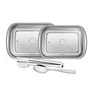Kit Para Assar E Servir Tramontina Cosmos Em Aço Inox Com Tampa De Vidro 4 Peças Tramontina