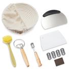 Kit para assar pão de massa fermentada Banneton Basket Dimpola de 23 cm