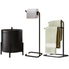 Kit Para Banheiro 3 Peças Luxe em Aço D09 Preto - Mpozenato
