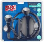 Kit Para Banheiro 4 Peças Preto e Cromado Herc