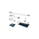 Kit para banheiro 6 peças fumê acessórios alumínio e vidro fumê