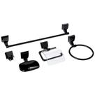 Kit Para Banheiro Attic Quadra Lorenzetti 5 Peças Preto