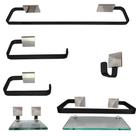 Kit Para Banheiro Classe Tulip LX Preto com Prata 6 Peças