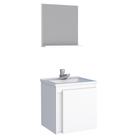 Kit para Banheiro com Espelho em Madeira Ônix Branco 0,39M - P101268 - COZIMAX