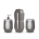 Kit Para Banheiro Diamante - Porta Escovas, Sabonete Liquido e Cotonete