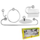 Kit para Banheiro Japi 05 Peças ABS Cromado com Kit Instalação