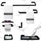 Kit Para Banheiro Luxo Art Premium Preto 6 Peças Kit Para Banheiro Luxo Art Premium Preto 6 Peças