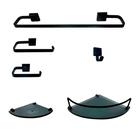 Kit Para Banheiro Luxo Preto 2 Modelado em Vidro fumê Kit Para Banheiro Luxo Preto 2 Modelado em Vidro fumê