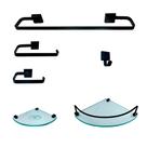 Kit Para Banheiro Luxo Preto 2 Modelado em Vidro Kit Para Banheiro Luxo Preto 2 Modelado em Vidro