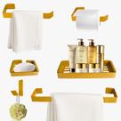 Kit Para Banheiro Luxo Quasar Dourado 6 Peças Kit Para Banheiro Luxo Quasar Dourado 6 Peças