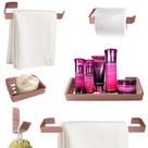 Kit Para Banheiro Luxo Quasar Rose 6 Peças Kit Para Banheiro Luxo Quasar Rose 6 Peças