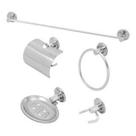 Kit para banheiro luxo square cromado - Imperio Hidro