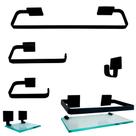 Kit Para Banheiro Luxo Tulip Preto 6 Peças