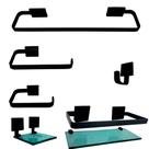 Kit Para Banheiro Luxo Tulip Preto 6 Peças