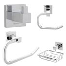 Kit Para Banheiro Modaza Nobile, Cromado - 4 Peças