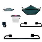 Kit Para Banheiro Platinum Luxo Premium Preto Vidro Sext Fumê Kit Para Banheiro Platinum Luxo Premium Preto Vidro Sext Fumê