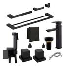 Kit Para Banheiro Preto Luxo Padrão Docol Com Hydra E Ducha Preto