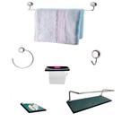 Kit Para Banheiro Topázio Luxo Vidro Fumê Kit Para Banheiro Topázio Luxo Vidro Fumê
