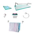 Kit Para Banheiro Topázio Luxo Vidro Incolor Kit Para Banheiro Topázio Luxo Vidro Incolor