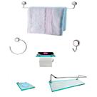 Kit Para Banheiro Topázio Luxo Vidro Incolor Kit Para Banheiro Topázio Luxo Vidro Incolor
