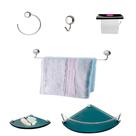 Kit Para Banheiro Topázio Luxo Vidro Modelado Fumê Kit Para Banheiro Topázio Luxo Vidro Modelado Fumê