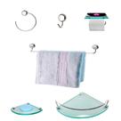 Kit Para Banheiro Topázio Luxo Vidro Modelado Incolor Kit Para Banheiro Topázio Luxo Vidro Modelado Incolor