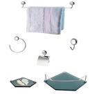 Kit Para Banheiro Topázio Premium Vidro Sextavado Fumê