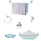 Kit Para Banheiro Topázio Premium Vidro Sextavado Incolor Kit Para Banheiro Topázio Premium Vidro Sextavado Incolor