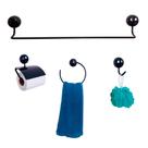 Kit Para Banheiro Topázio Preto 4 Peças Kit Para Banheiro Topázio Preto 4 Peças