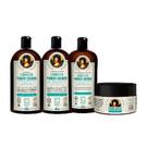 Kit para Cabelos Cacheados ou Crespos COSMECEUTA Power Cachos Shampoo, Condicionador, Leave-in e Máscara