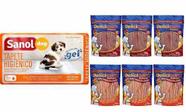 Kit para Cães: Tapete Higienico Para Cães Sanol (30 unidades) + 6 Pacotes Ossinho Palito Deliciosso Sabores Kit para Cães: Tapete Higienico Para Cães Sanol (30 unidades) + 6 Pacotes Ossinho Palito Deliciosso Sabores