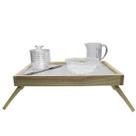 Kit Para Café Na Cama Com Mesinha Bandeja Bowl De Coração Faca Leiteira e Manteigueira De Vidro