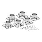 Kit para Café Tramontina em Aço Inox Acabamento Brilho com Xícara Pires Quadrado e Colher 18 Peças Kit para Café Tramontina em Aço Inox Acabamento Brilho com Xícara Pires Quadrado e Colher 18 Peças