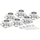 Kit para Café Tramontina em Inox Acabamento Brilho Xícara Pires Quadrado e Colher 18 Peças 64430810