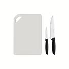 Kit Para Carnes e Legumes Plenus Lâminas Inox Cabos Preto e Tábua 3 Peças - Tramontina 23498014