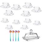 Kit Para Chá e Café Linha Pérola 29 Peças Vidro / Aço Inox Rainbow