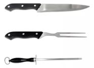 Kit Para Churrasco 3 Peças Faca Garfo Chaira Inox Kit Para Churrasco 3 Peças Faca Garfo Chaira Inox
